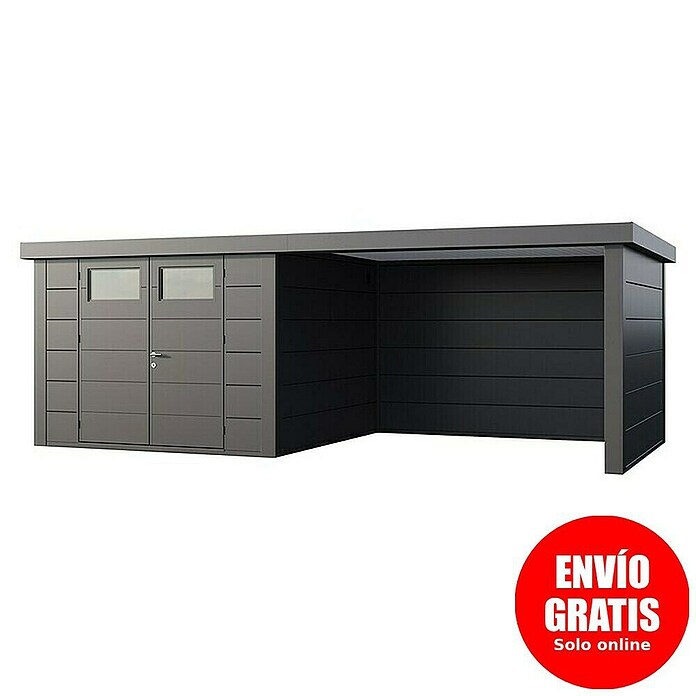 Telluria Caseta metálica Classico 3030 con salón a la derecha (Medidas ext. (An x Pr): 662 x 318 cm, Acero, Antracita, Sin set) | BAUHAUS