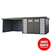 Telluria Caseta metálica Classico 3030 con salón a la izquierda (Medidas ext. (An x Pr): 662 x 318 cm, Acero, Gris claro/Antracita, Sin set) | BAUHAUS