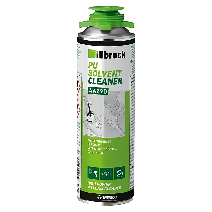 Illbruck Schaumpistolenreiniger AA290 - 500 ml - Produktbild einer Dose illbruck PU-Reiniger. Ein effektiver Reiniger für PU-Schaum, ideal für Pistolen und Oberflächen.