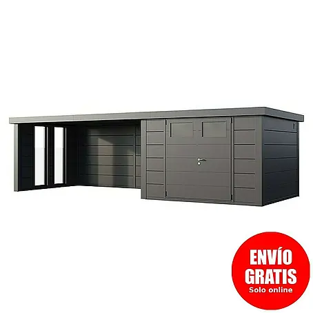 Telluria  Caseta para jardín Classico 3330 con salón XL a la izquierda y 2 ventanas
