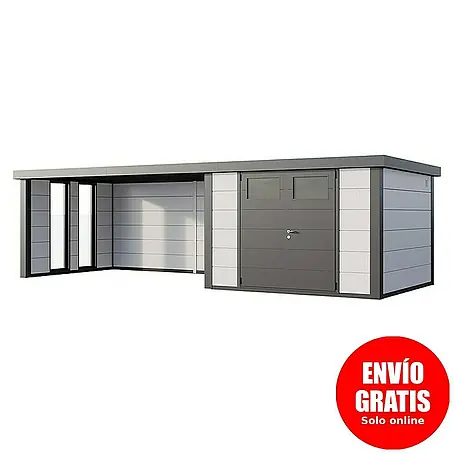 Telluria  Caseta para jardín Classico 3330 con salón XL a la izquierda y 2 ventanas