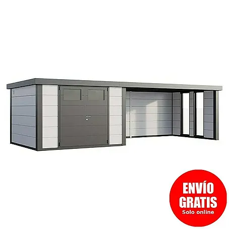 Telluria  Caseta para jardín Classico 3330 con salón XL a la derecha y 2 ventanas