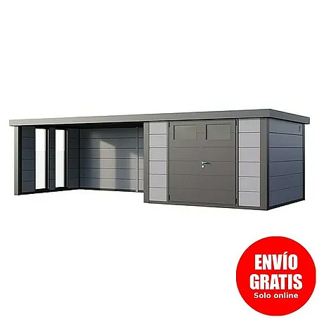 Telluria  Caseta para jardín Classico 3030 con salón XL a la izquierda y 2 ventanas