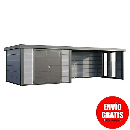 Telluria  Caseta para jardín Classico 3030 con salón XL a la derecha y 2 ventanas