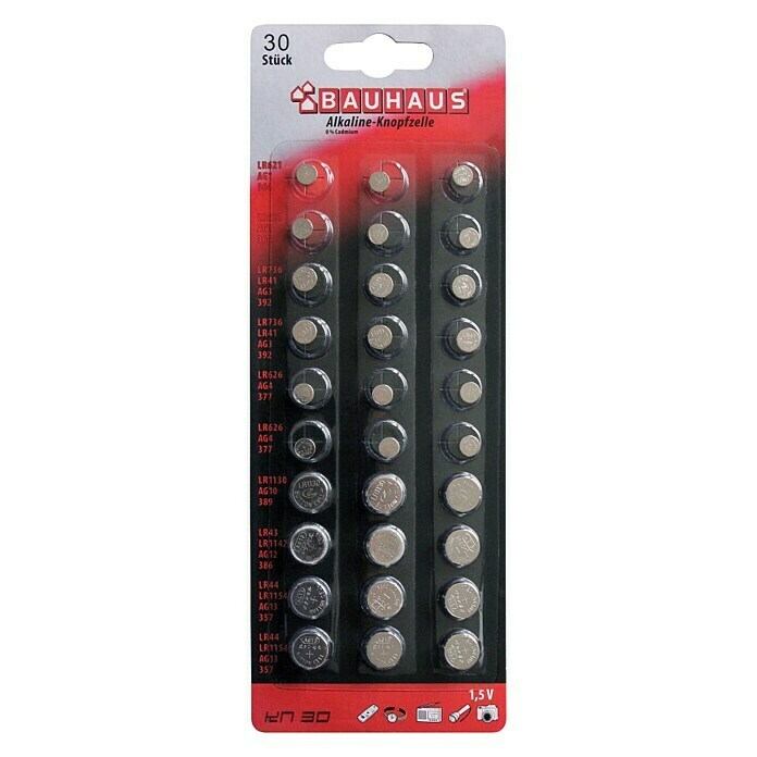 BAUHAUS Pila de botón (30 piezas, 1,5 V)