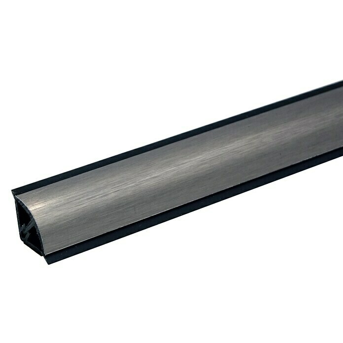 Kantoflex Wandabschlussprofil Topline (Aluminium gebürstet, 64 x 1,4 x 1,4 cm)
