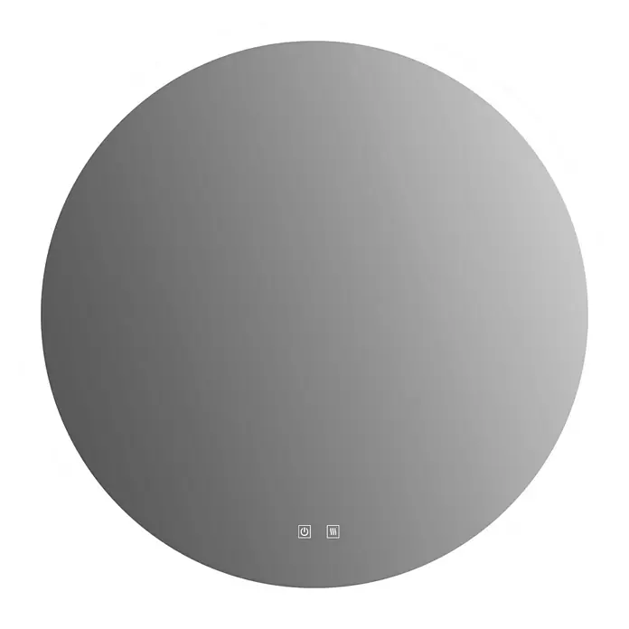 Lichtspiegel Beth - 80 x 80 cm, Durchmesser: 80 cm, Silber, Sensor - Runder LED-beleuchteter Spiegel mit Touch-Steuerung für Badezimmer oder Ankleidezimmer mit klarer und heller Reflexion.