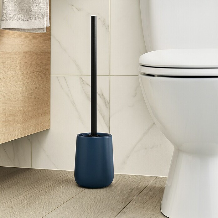 MSV Maonie Escobillero de suelo (Altura: 38,8 cm, Cerámica, Azul oscuro) | BAUHAUS