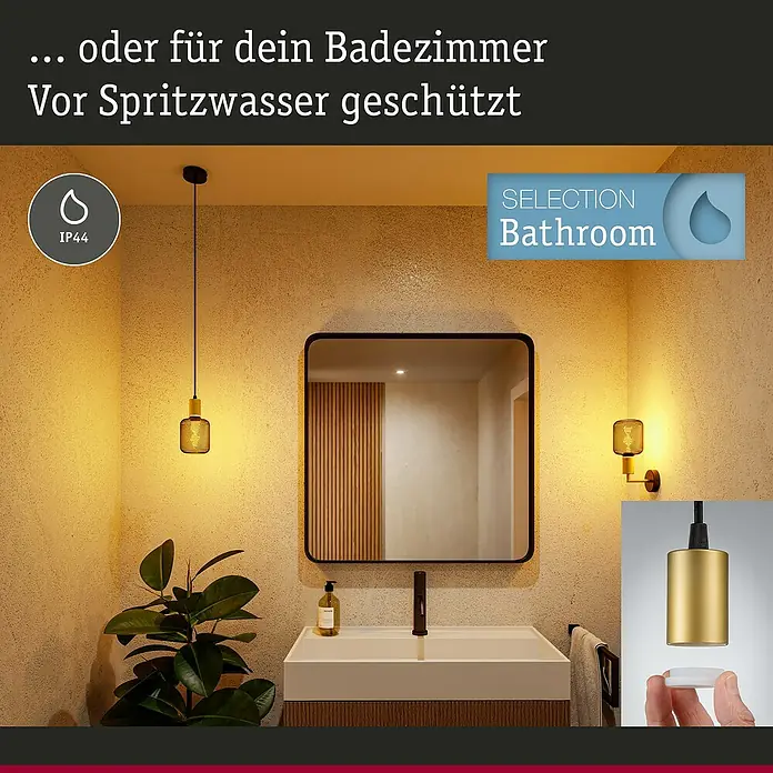 Paulmann URail LED-Pendelleuchte Tyros - 5,5 W, Ø x H: 10 x 10,3 cm, RGBW, Signalweiß - Eine moderne Badezimmerlampe mit Spritzwasserschutz, die für eine angenehme Beleuchtung sorgt.