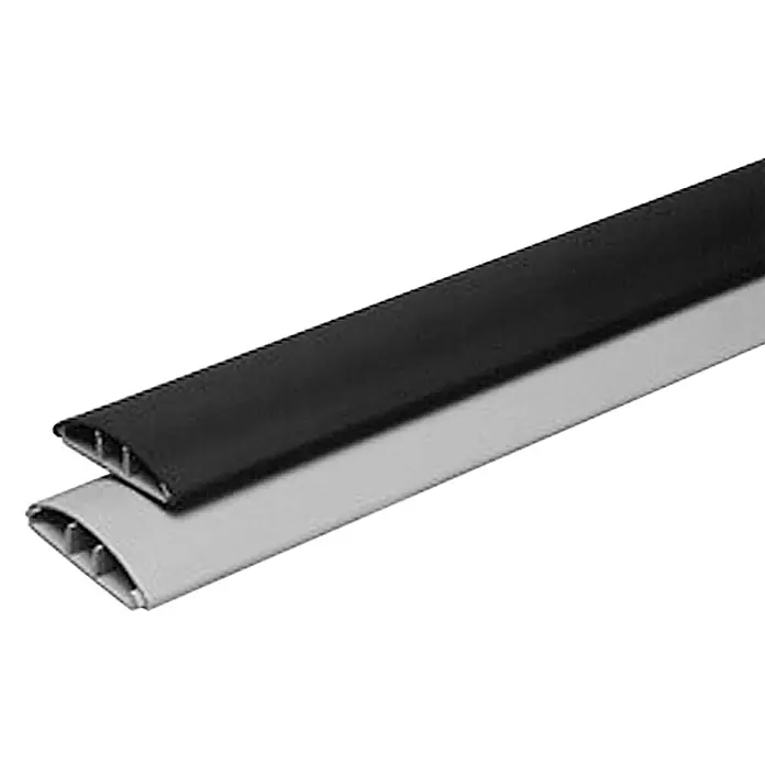 Canaleta de suelo - Largo: 2 m, PVC - Canaletas para cables negras y grises para una gestión ordenada de los cables. Diseño robusto para uso interior.