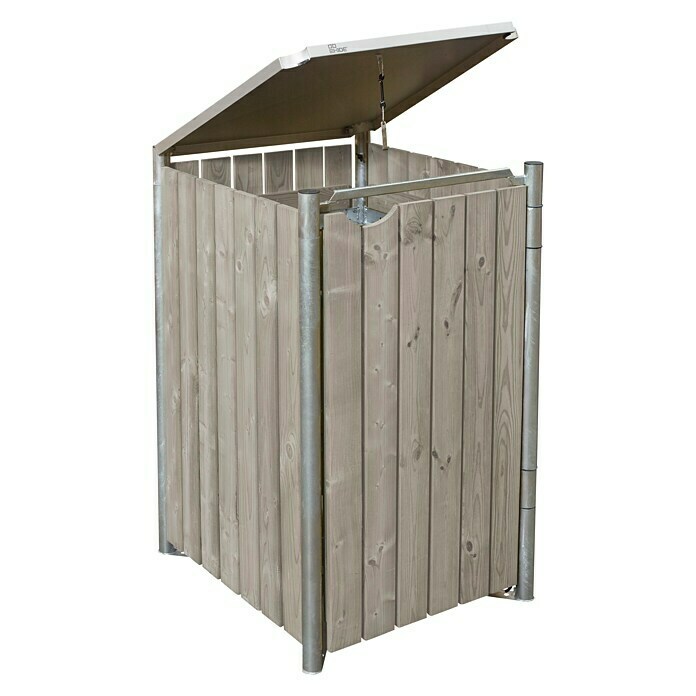 Hide Mülltonnenbox Verkleidung Wood Cover (Passend für: HIDE Mülltonnenbox-Gestell, Fassungsvermögen: 240 l, Holz, Imprägniert, Grau)