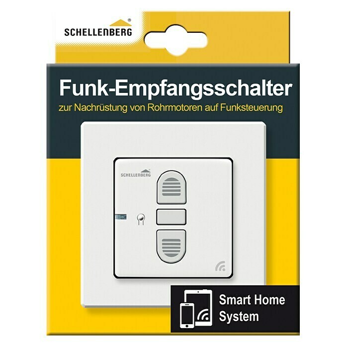 Schellenberg Smart Home Funk-Empfangsschalter80 x 80 x 40 mm, Weiß, Unterputzmontage Front View