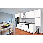 Respekta Premium Composición de cocina (Ancho: 395 cm, Con dispositivos eléctricos, Blanco mate)