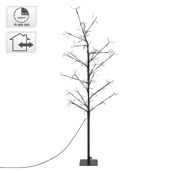 ECD Germany Künstlicher Weihnachtsbaum Leuchtbaum mit 240 LEDs inkl. Timer für Innen & Außen IP44 Warmweiß - Black, LED-Beleuchtung - Dekorative Baumleuchte mit Timerfunktion für eine stimmungsvolle Atmosphäre im Innenbereich.