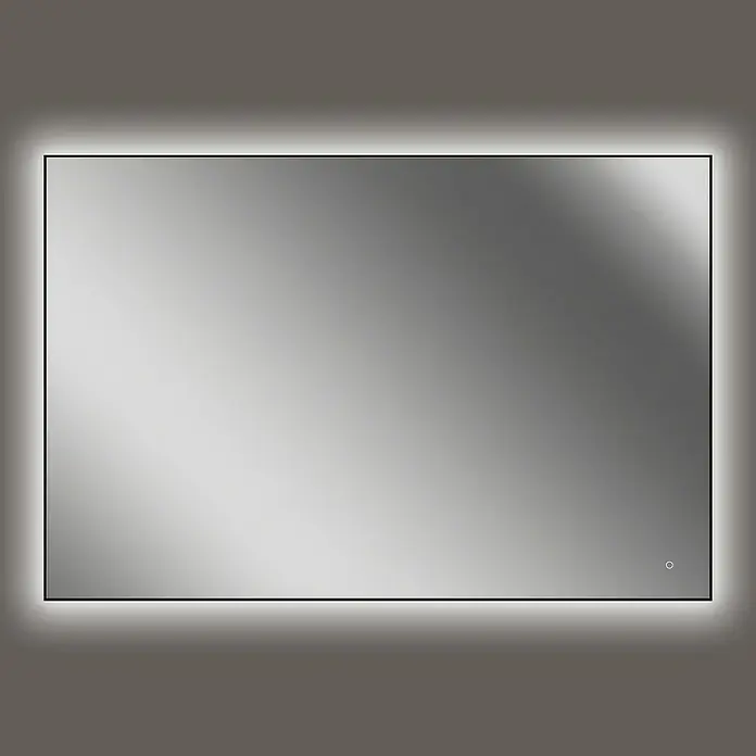 Lichtspiegel Emma - 120 x 80 cm, Schwarz, Sensor - Rechteckiger Spiegel mit LED-Beleuchtung, der ein modernes und elegantes Ambiente im Badezimmer schafft.