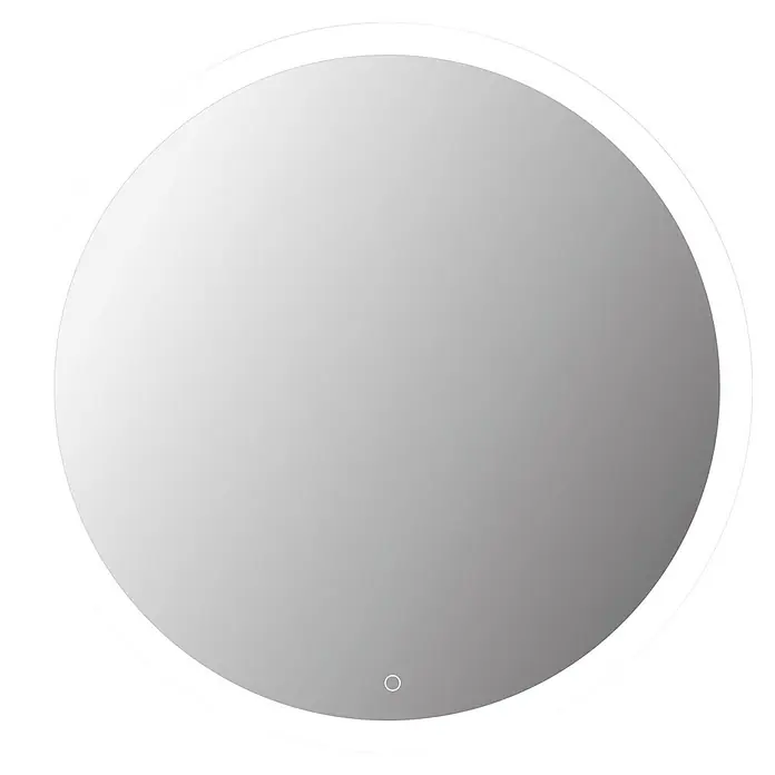 Lichtspiegel Lumix - 90 x 90 cm, Durchmesser: 90 cm, Silber, Sensor - Das Bild zeigt einen runden Spiegel mit LED-Beleuchtung, der einen eleganten und modernen Touch in jeden Raum bringt. Perfekt für Badezimmer oder Ankleidezimmer.