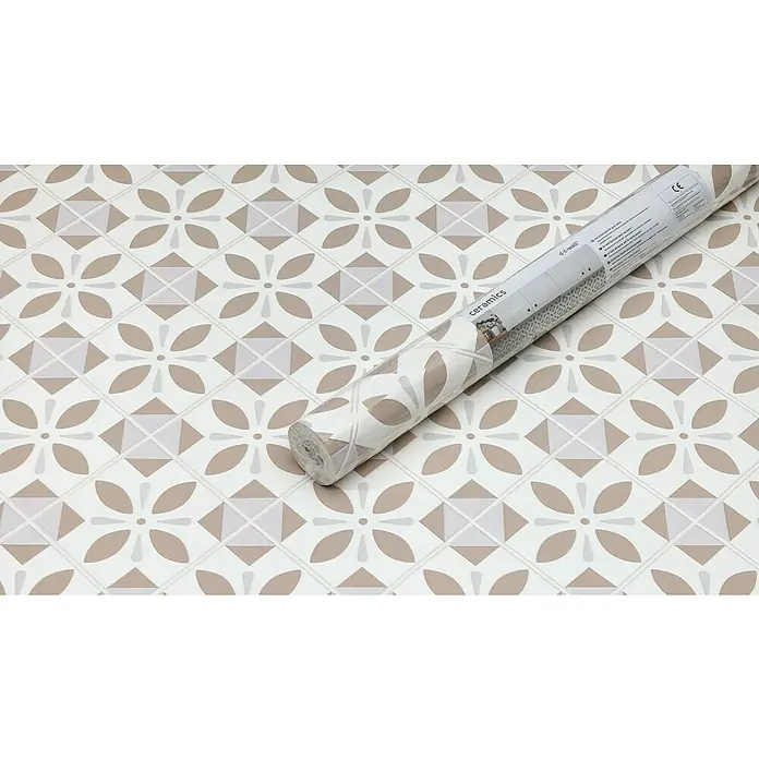 D-c-fix Ceramics Vinyltapete - Oriental Element, L x B: 4 m x 67,5 cm - Nahaufnahme einer Rolle selbstklebender Fliesenaufkleber mit Keramikmuster. Ideal für die Renovierung.