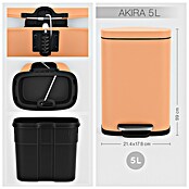 Spirella Cubo con pedal Akira (5 l, Acero inoxidable, Melocotón) | BAUHAUS