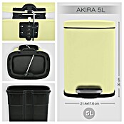 Spirella Cubo con pedal Akira (5 l, Acero inoxidable, Amarillo) | BAUHAUS