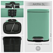 Spirella Cubo con pedal Akira (5 l, Acero inoxidable, Verde) | BAUHAUS