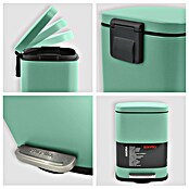 Spirella Cubo con pedal Akira (5 l, Acero inoxidable, Verde) | BAUHAUS