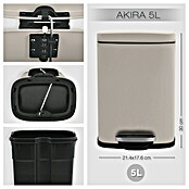 Spirella Cubo con pedal Akira (5 l, Acero inoxidable, Topo) | BAUHAUS