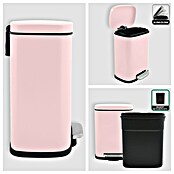 Spirella Cubo con pedal Akira (5 l, Rosa, Rectangular, Acero inoxidable)