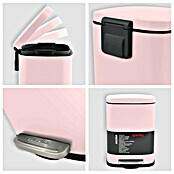 Spirella Cubo con pedal Akira (5 l, Rosa, Rectangular, Acero inoxidable)