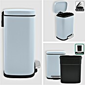 Spirella Cubo con pedal Akira (5 l, Azul claro, Rectangular, Acero inoxidable)