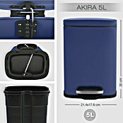 Spirella Cubo con pedal Akira (5 l, Azul, Rectangular, Acero inoxidable)