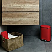 Spirella Cubo con pedal Akira (5 l, Rojo, Rectangular, Acero inoxidable)