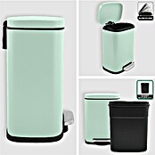 Spirella Cubo con pedal Akira (5 l, Verde claro, Rectangular, Acero inoxidable)