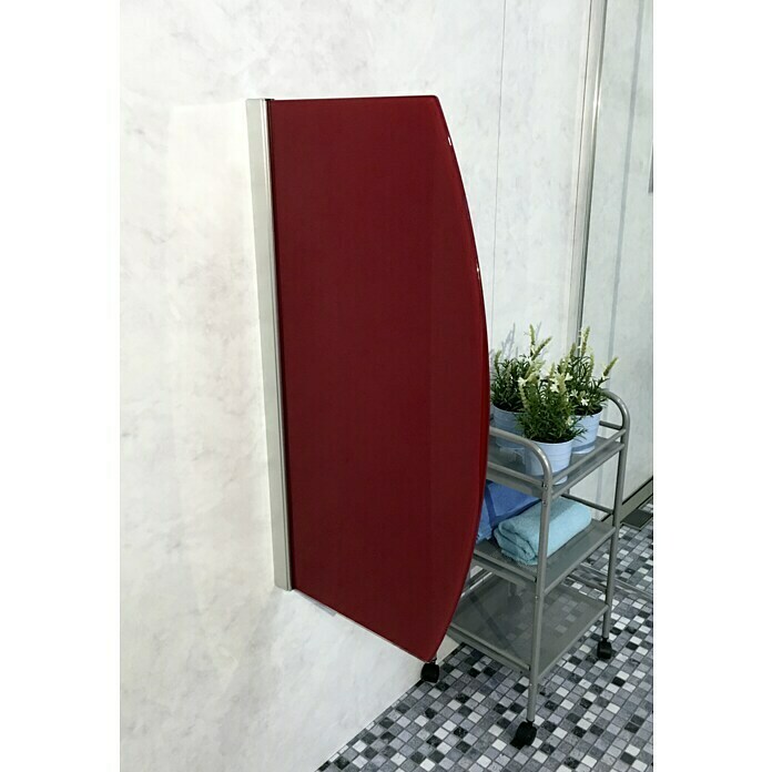 GEO Urinal-Trennwand Radius 1050 x 90 cm, Glas, Rot Left Side View