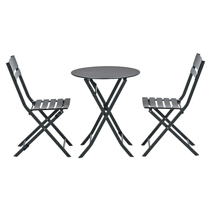 Garden Impressions Tuinmeubelset Bistro Alfa (3 -delig, Carbon Black, Aluminium) | BAUHAUS