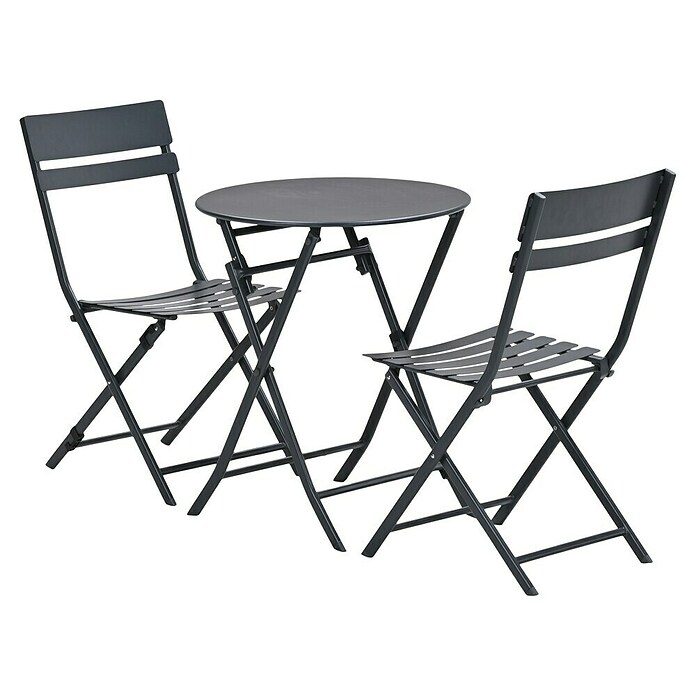 Garden Impressions Tuinmeubelset Bistro Alfa (3 -delig, Carbon Black, Aluminium) | BAUHAUS