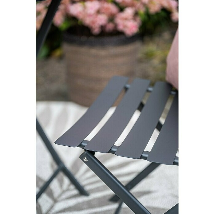 Garden Impressions Tuinmeubelset Bistro Alfa (3 -delig, Carbon Black, Aluminium) | BAUHAUS