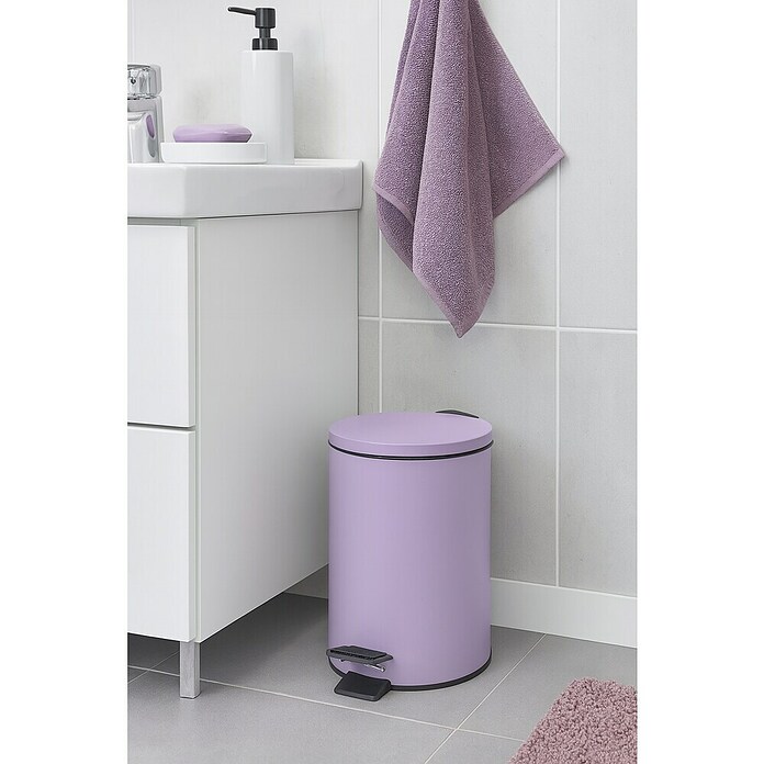 Spirella Cubo con pedal Adelar (5 l, Acero inoxidable, Lavanda) | BAUHAUS