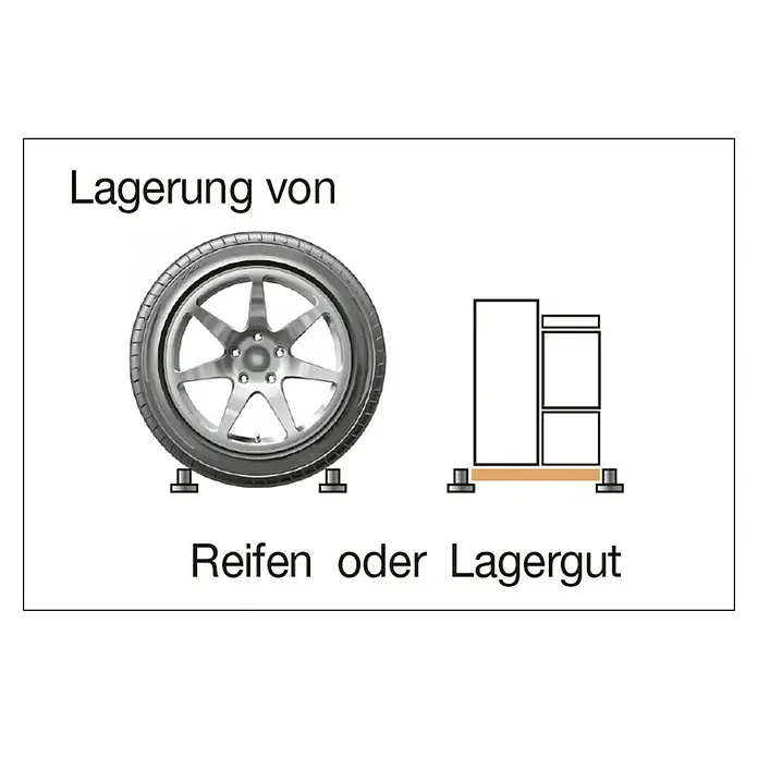 Scholz System Reifenregal - H x B x T: 192 x 105 x 32 cm, Traglast pro Träger: 150 kg, Anzahl Böden: 1 Stk., Stecken, Silber - Reifen und Lagergut: Darstellung zur Lagerung von Reifen und Lagergut auf speziellen Lagergestellen.