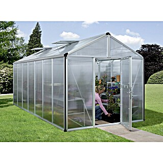 Vitavia Gewächshaus Zeus 13800 (Außenmaß inkl. Dachüberstand (B x T): 256 x 540 cm, 16 mm, Aluminium)