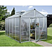 Vitavia Gewächshaus Zeus 10000 Plus (3,89 x 2,56 x 2,5 m, Farbe: Aluminium, Polycarbonat, 16 mm)