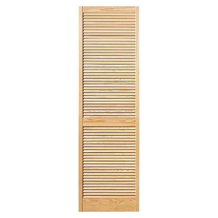 Lamellentür (B x H: 594 x 1.985 mm, Art Lamellen: Offen, Natur)