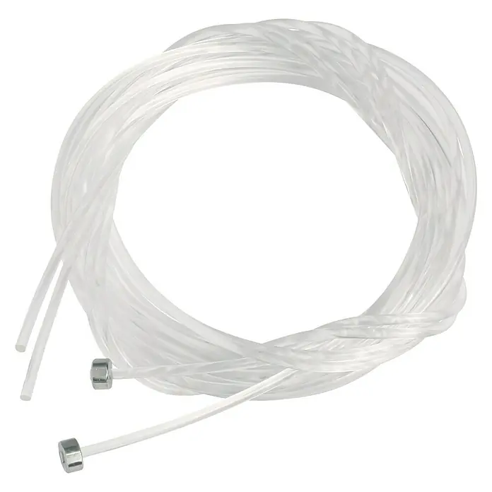 Nielsen Perlonseil - L x B: 200 cm x 2 mm, Passend für: Nielsen Galerieschiene Economy/Profi, Mit Tellergleiter - Weißer Bowdenzug für Bremsen oder Schaltung, aufgerollt und mit Endkappen versehen, für Fahrräder oder andere Anwendungen.
