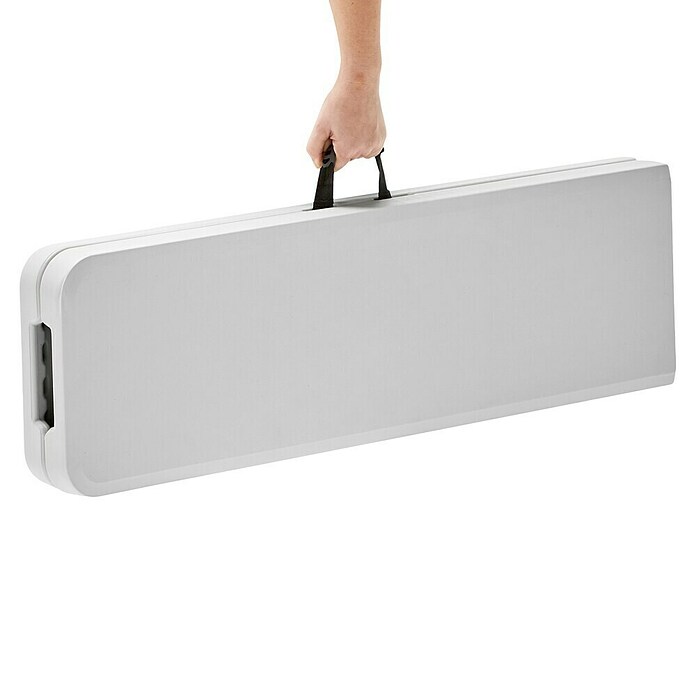 Banco de camping plegable Every Set de 2 (L x An x Al: 180 x 28 x 43 cm, HDPE/Acero, Blanco, 2 pzs.) | BAUHAUS
