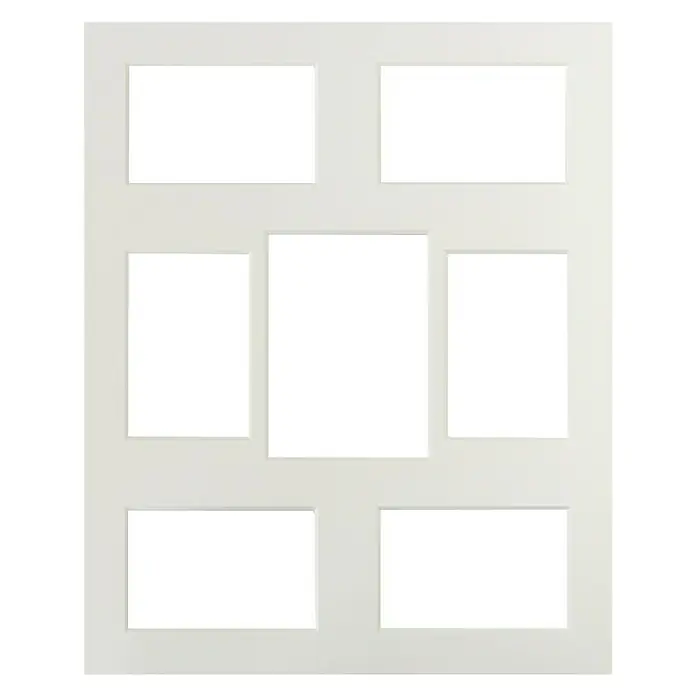 Nielsen Passepartout - Antikweiß, 1 Bild à 13 x 18 cm/6 Bilder à 10 x 15 cm - Weiße Tür mit sieben rechteckigen Glasfeldern, die ein elegantes und modernes Design für jeden Raum bieten.