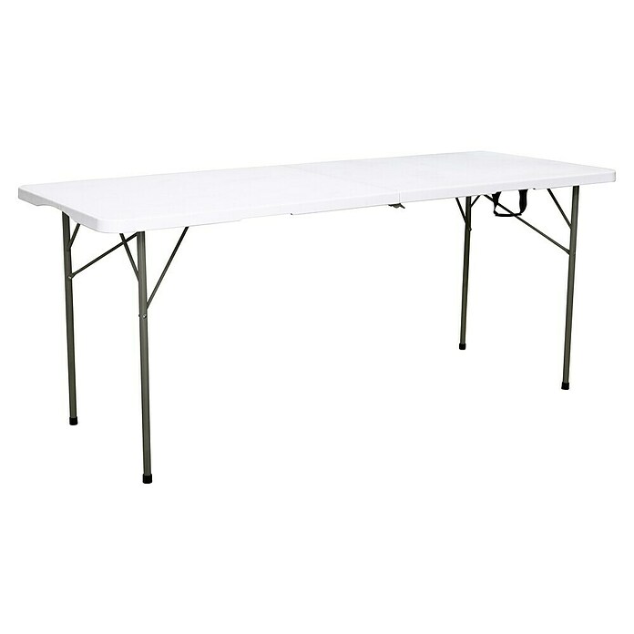 Mesa plegable Alan Pop Up (L x An x Al: 180 x 70 x 74 cm, Acero/HDPE, Rectangular, Blanco roto) | BAUHAUS