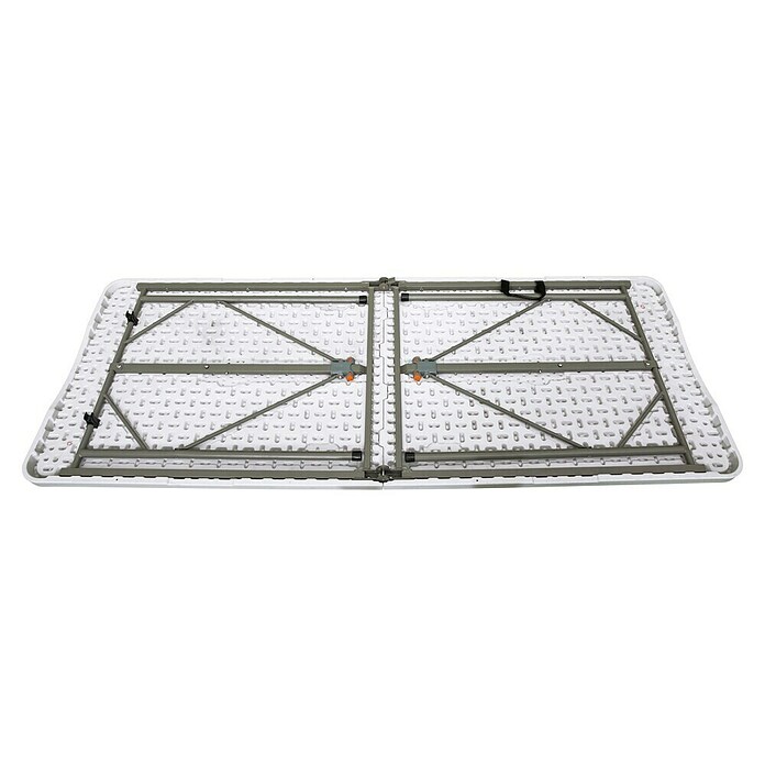 Mesa plegable Alan Pop Up (L x An x Al: 180 x 70 x 74 cm, Acero/HDPE, Rectangular, Blanco roto) | BAUHAUS
