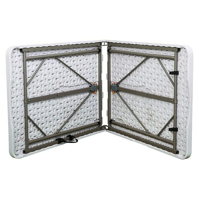 Mesa plegable Alan Pop Up (L x An x Al: 180 x 70 x 74 cm, Acero/HDPE, Rectangular, Blanco roto) | BAUHAUS