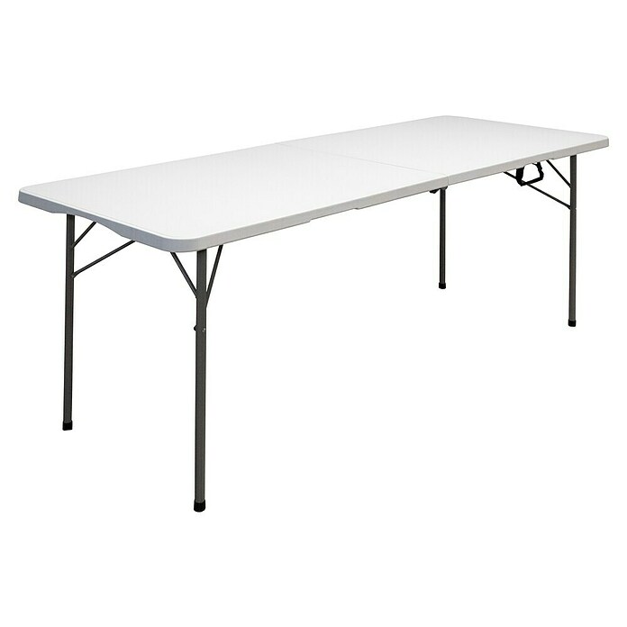 Mesa plegable Alan Pop Up (L x An x Al: 180 x 70 x 74 cm, Acero/HDPE, Rectangular, Blanco roto) | BAUHAUS