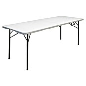 Mesa plegable Alan Pop Up (L x An x Al: 180 x 70 x 74 cm, Acero/HDPE, Rectangular, Blanco roto) | BAUHAUS