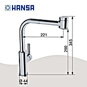 Hansa Ronda Spültischarmatur (Chrom, Glänzend, Geschirrbrause herausziehbar)